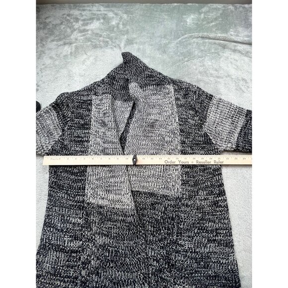 Effeci Creazioni Womens Large Black & White Knit Cardigan Sweater Color Block - Picture 5 of 12